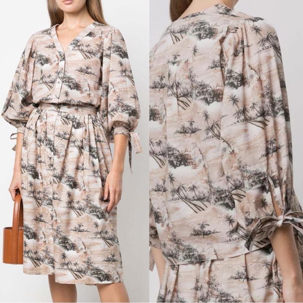 NWT Cara Cara Win Top and Marge Skirt Set in Hawaiian Beige